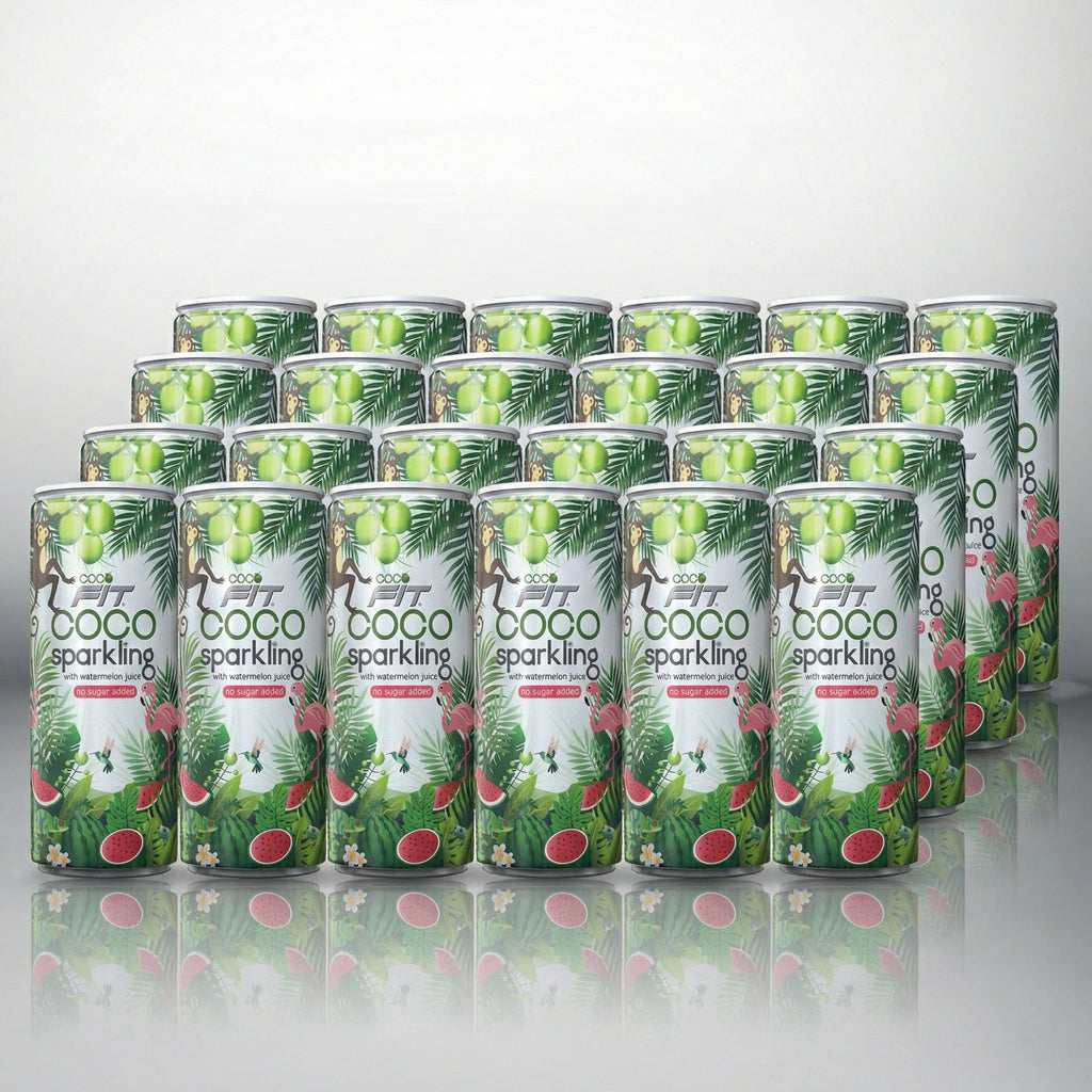 Cocofit –  SPARKLING KOKOSNUSSWASSER MIT WASSERMELONE Aludose 24 pcs (Karton)